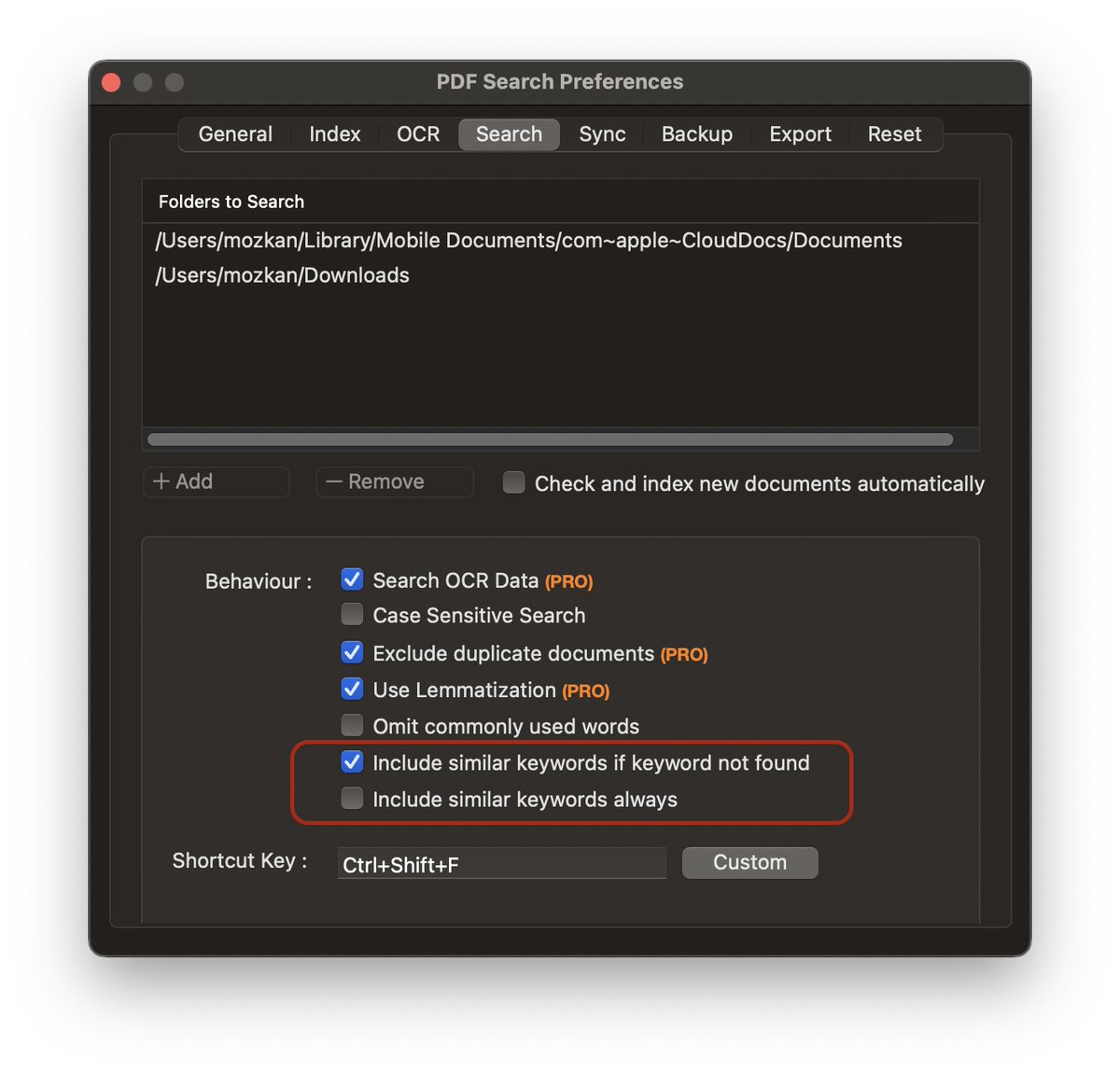 pdfsearchapp's tweet photo. @lizarazojuan @stephen_wolfram Hi David, you can search similar words within documents using PDF Search, if this is the feature you are looking for. Just choose "Include similar keywords always" option to search them always. This feature is especially effective when searching for phrases with typos. Regards. https://t.co/XKMmxZT1EK