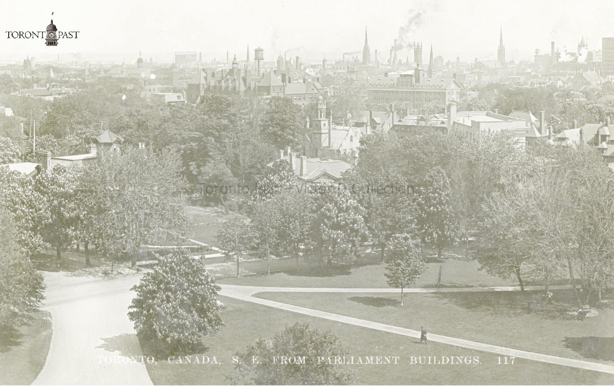 TorontoPast's tweet photo. Toronto in 1910 looking south east from Queen's Park. This postcard is part of a larger series. 

#toronto #torontopast #torontohistory #torontohistoric #TOhistory #historictoronto #torontoskyline #torontopostcard https://t.co/3zgCOM1GFb