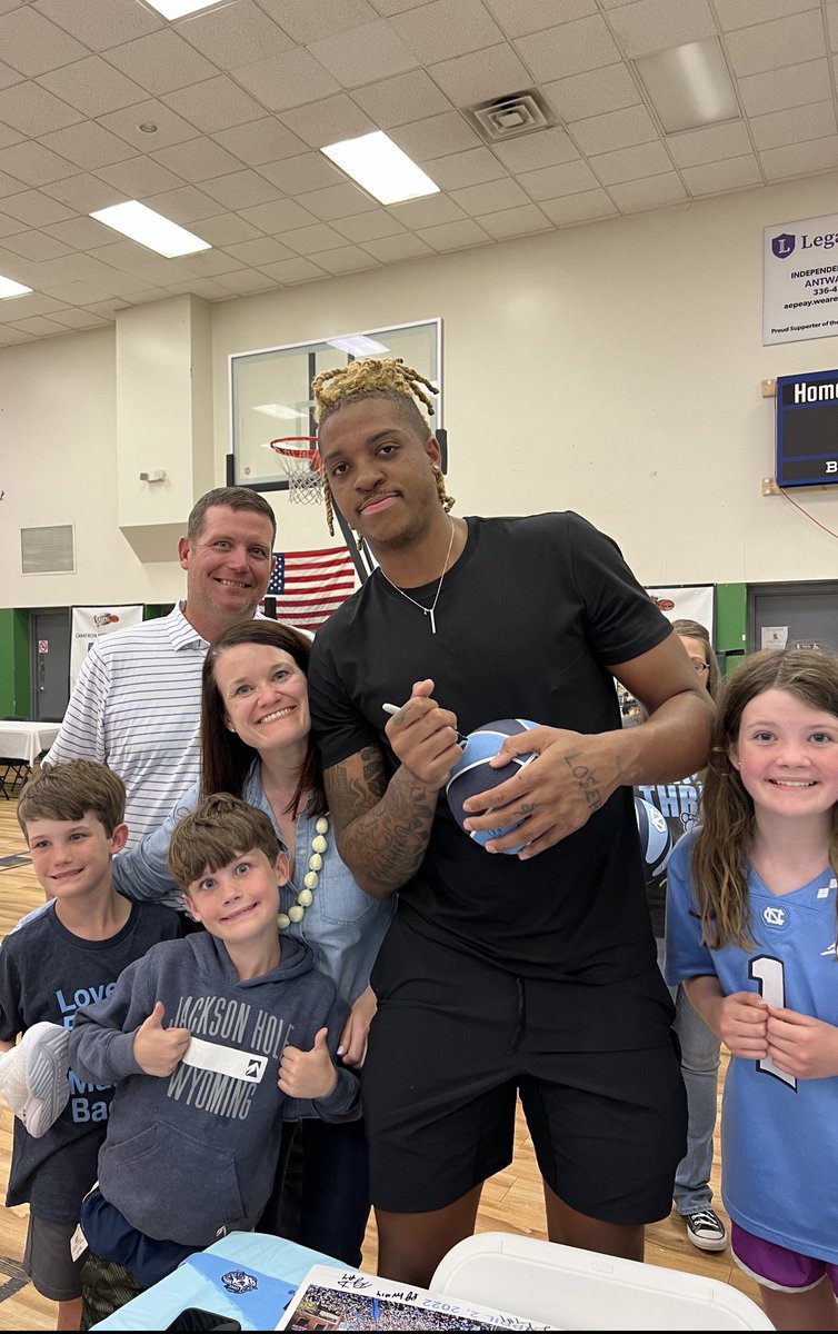 Last night we reached @UNC_Basketball euphoria! Superlatives: Most Popular: @iget_buckets35 Clemmons Fave: @ariidavis_ Coolest Guy: @RechonBlack Surprisingly Tall: Puff Johnson NICEST GUY EVER: @justintmckoy (Truly, kind heart with our kids) Lucky to Be Tarheels: ALL of us!