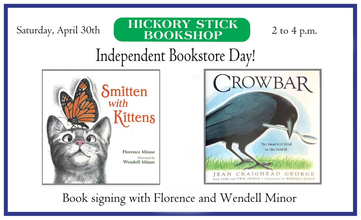 Saturday, April 30 is #IndependentBookstoreDay and Wendell and I will be celebrating this way. There will be other titles published in the last few years too. Hope you'll join us!! #childrensbooks #picturebooks #kidlit #kidlitart