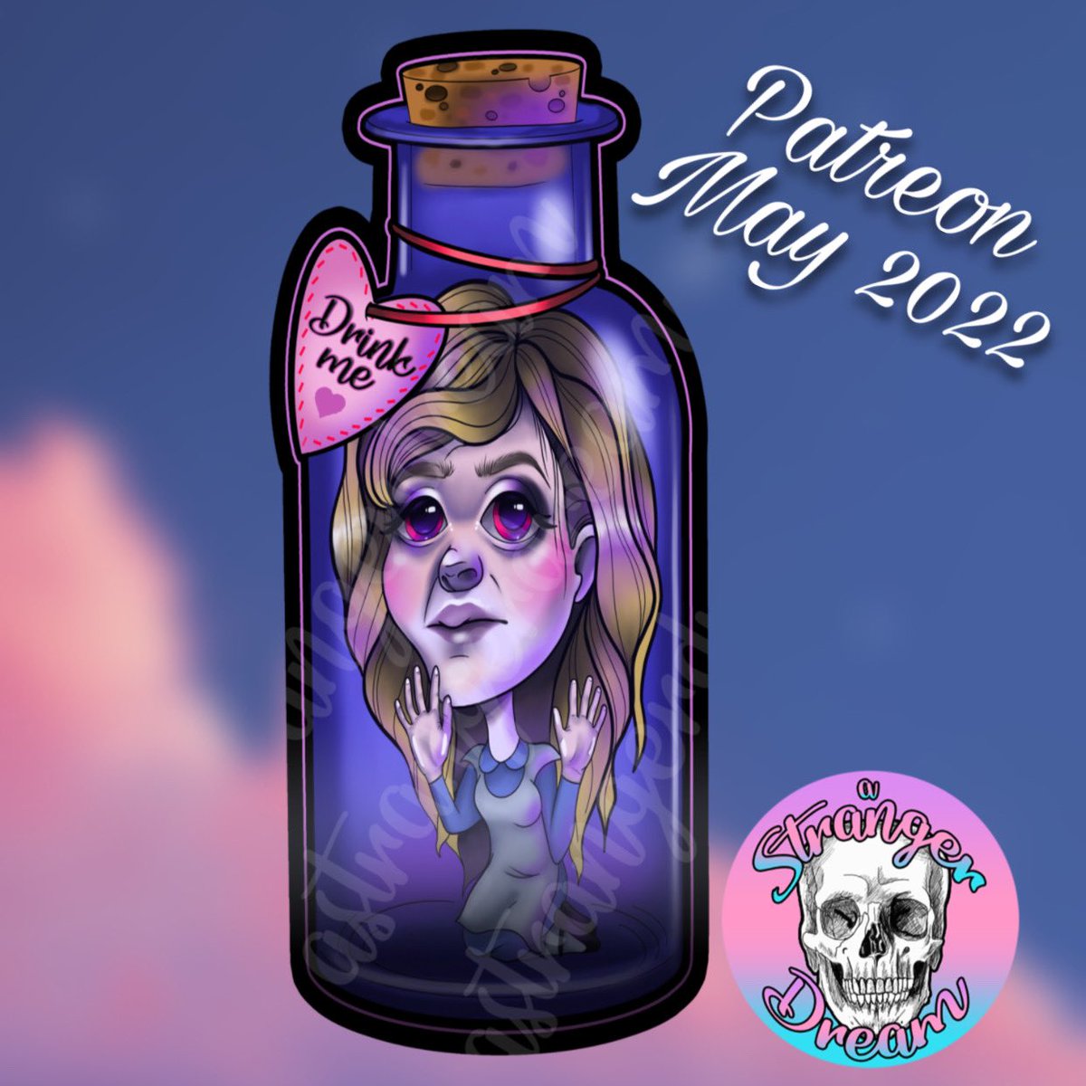 May’s EXCLUSIVE Patreon bookmark is Alice in a Bottle! Sign up before May 1st to get your hands on this one! patreon.com/astrangerdream