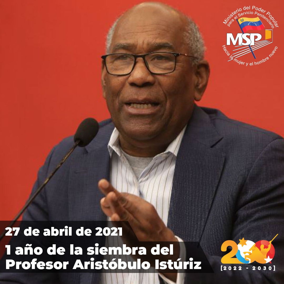 A 1 año de la partida física de nuestro compatriota Aristóbulo Istúriz, hoy más que nunca honramos su memoria y mantenemos en alto su ejemplo de lucha indeleble. Hasta siempre Maestro! #ProducirPorVenezuela <a href="/NicolasMaduro/">Nicolás Maduro</a> <a href="/delcyrodriguezv/">Delcy Rodríguez</a>