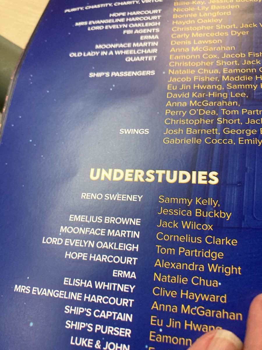 SueCrooks1's tweet photo. @ATGTICKETS Noticed something interesting in my programme from tonight’s performance of Anything Goes in Liverpool. Don’t know what Professor Browne was doing on board! https://t.co/EmKDS6sGyj