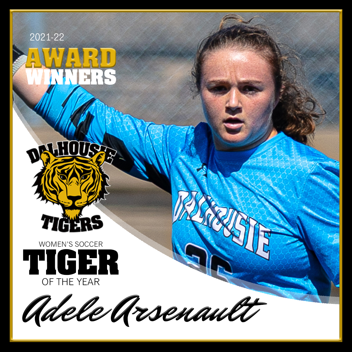 DalTigers's tweet photo. Riley Donovan is the women’s soccer MVP and Adele Arsenault is the Tiger of the Year! Congratulations to you both! 
#GoTigers https://t.co/JZACLRtqM4