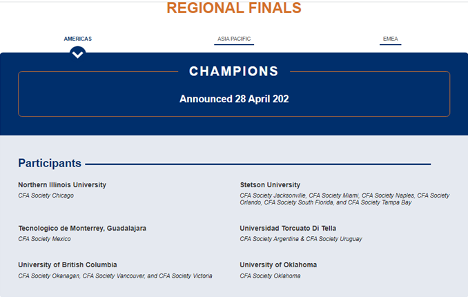 CFAMEXICO's tweet image. Best of luck to all participants in the Regional finals #CFAChallenge #CFAResearchChallenge.  @TECcampusGDL