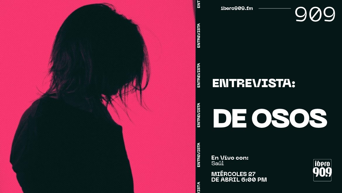 Bases de post rock y varios tintes electrónicos con <a href="/De_Osos/">De Osos</a> y su nuevo material Modificaciones del Modelo Original, conformado por 6 tracks en donde por primera vez se incluyen voces.

Escucha más en el #EnVivoCon909 de <a href="/calsetinesrotos/">Saulitros Del Solar</a> 
Vía FM o ibero909.fm