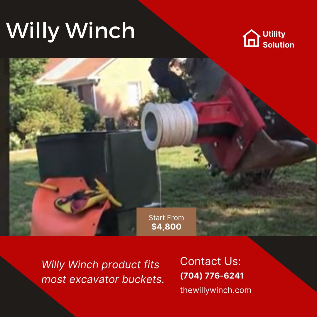 Included with Willy Winch:
winch with 7” capstan
Hydraulic hoses
Hydraulic disconnections
½ drill bit
½ grade eight bolt
thewillywinch.com  
#fiberoptic #cabling #cableplacing #excavator #excavation #cablepulling #excavatorbucket #equipment #constructionequipment