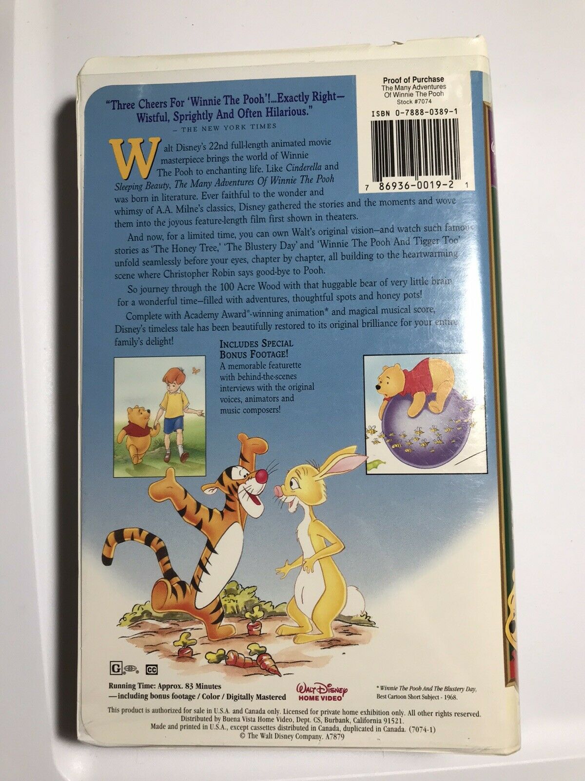 the many adventures of winnie the pooh 1996 vhs