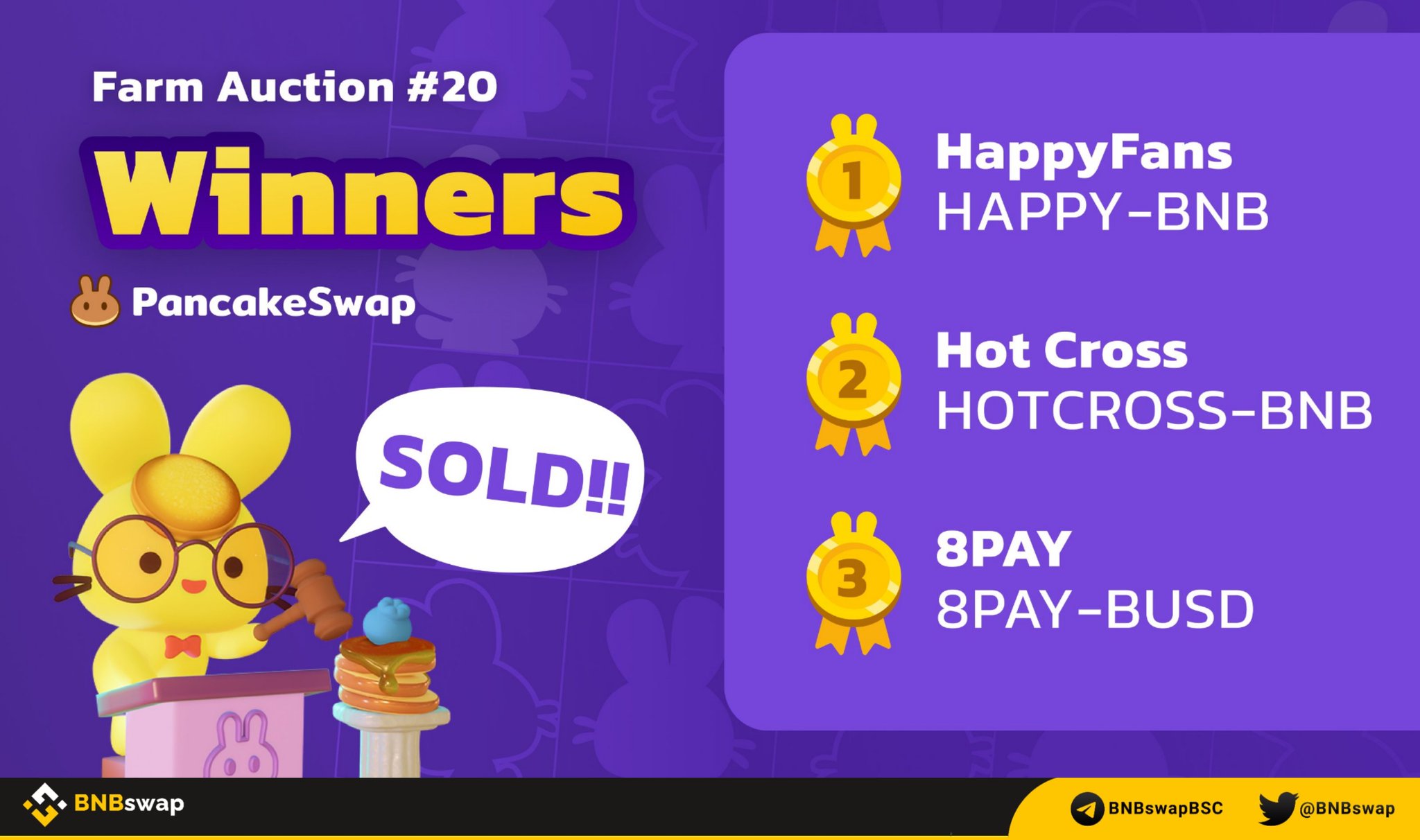 BNB Swap BSC on Twitter "Here are the PancakeSwap Farm Auction 20