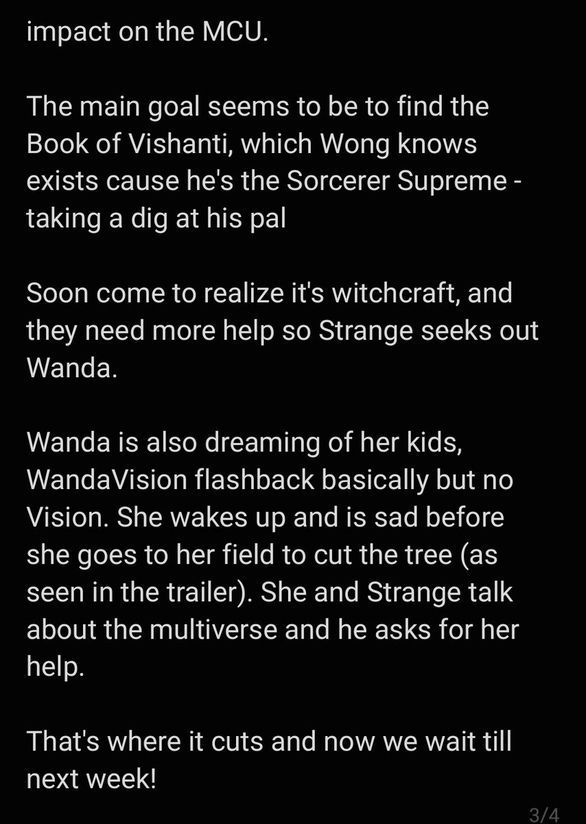 home_verse's tweet photo. First 20 minutes of #DoctorStrangeInTheMultiverseOfMadness was showed at CinemaCon!! Here's the the description! https://t.co/XNp6u3VRch