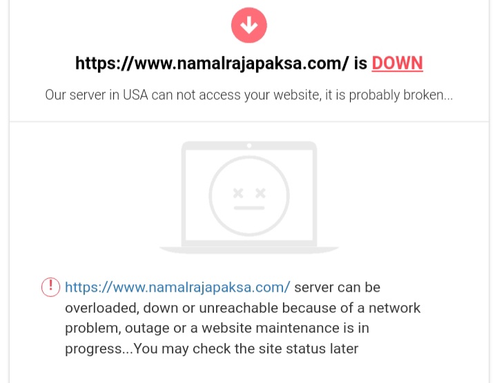 SRIHUBDEV's tweet photo. Rajapaksa Son Web Down🙌

🚫https://t.co/j3VSMaOyqU🚫

He is the son of the current Prime Minister and has also taken over the ministry of sports from the family administration. Tax Money Wallin lives a royal life.

( Down 9 A.M - 2 P.M "SL Time" )

#Srihub #GoHomeGota #Down https://t.co/qOPkkNmERF