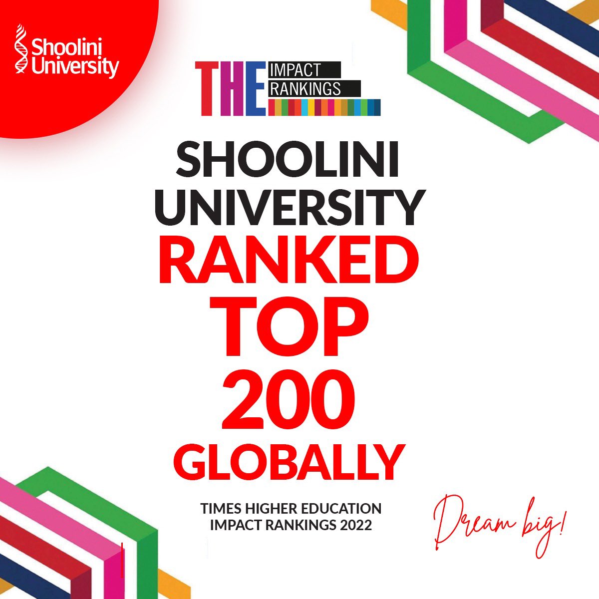 NishthaShu's tweet photo. Today is a landmark day! What was seeded in a dream in 2007 Vishal as I as a young couple wanted to put Himachal on the global map.   

I am delighted to share that our dream of being a top 200 global university has come true as per the THE Impact rankings. 

@ShooliniUniv https://t.co/qULiwP21VQ