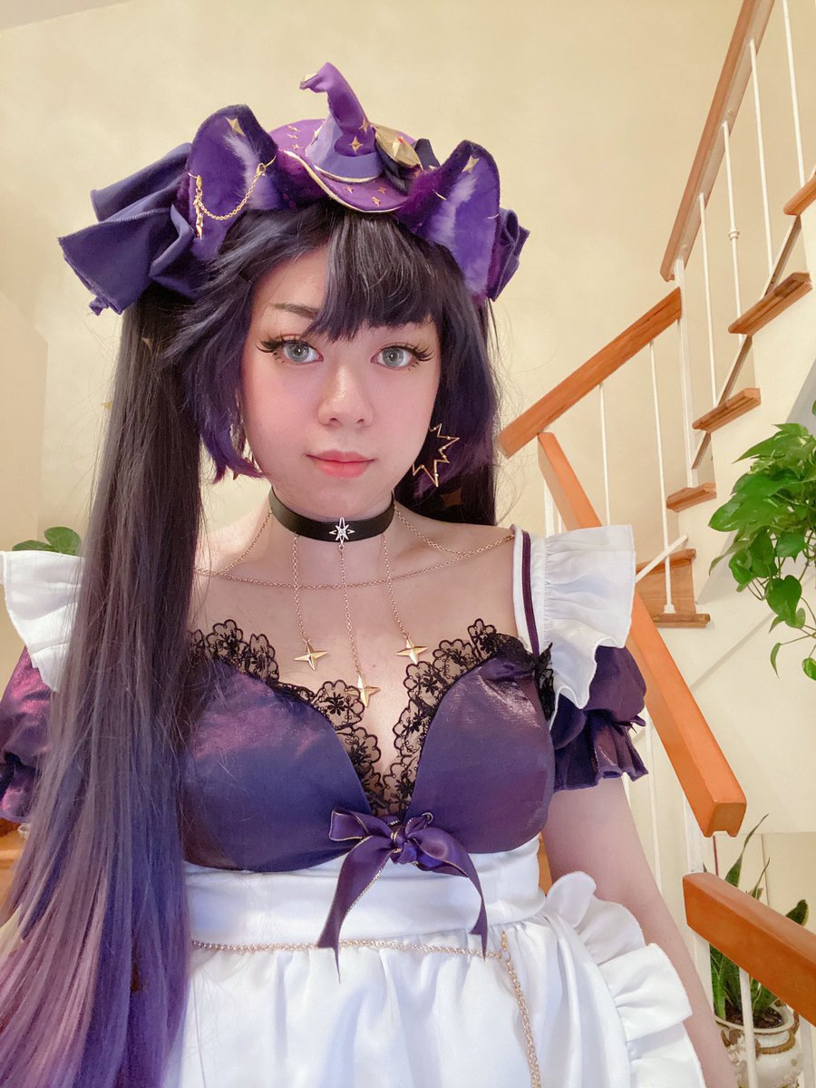 ribunbun's tweet photo. Mona Maid + Cat Ears ✨ 
#MonaMegistus #GenshinImpact https://t.co/X7zHkARxm9