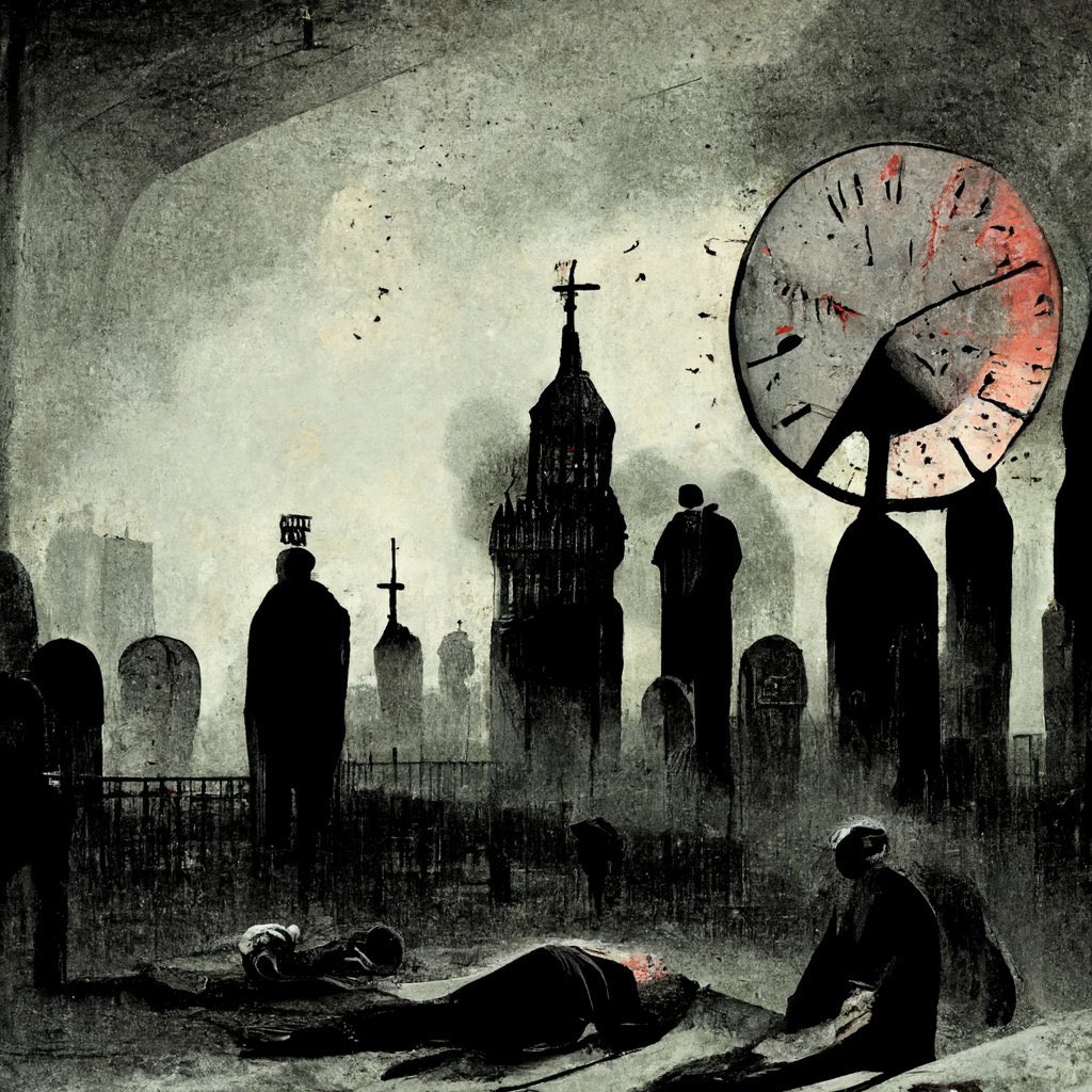 So, <a href="/theclivebot/">clivebot</a> generated this poem and <a href="/arnicas/">Lynn Cherny</a> used the #midjourney AI to make an illustration of it 

Spooky and cool!

(Original poem here: x.com/theclivebot/st…)