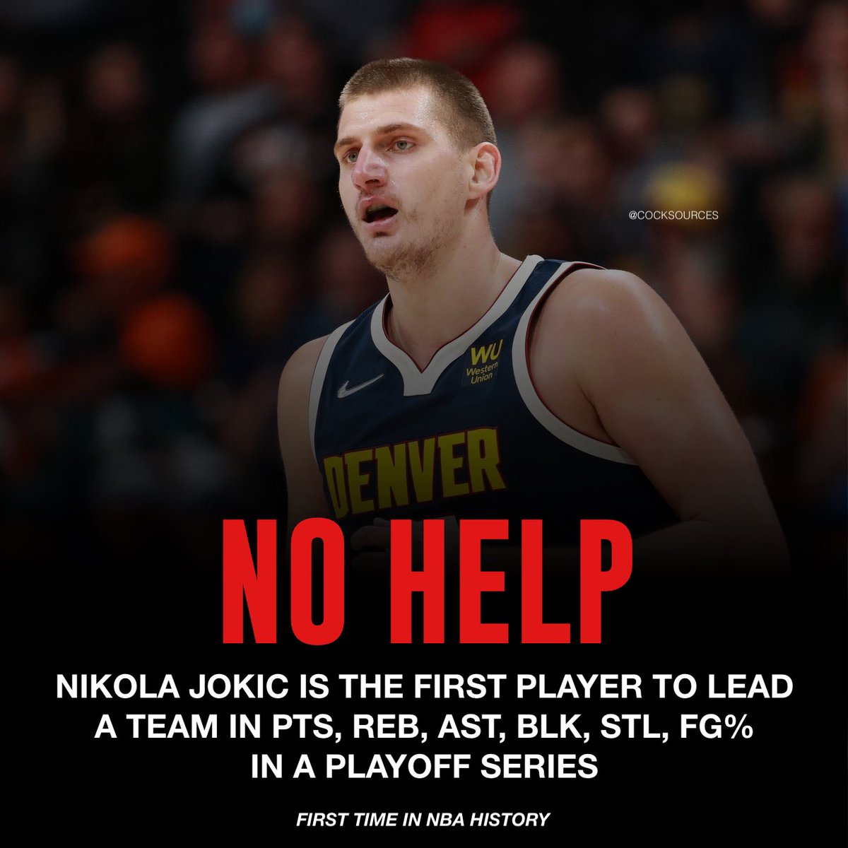 Cock_Sources's tweet image. Nah this is insane… Jokic literally lead the Nuggets in every possible stat 🤯