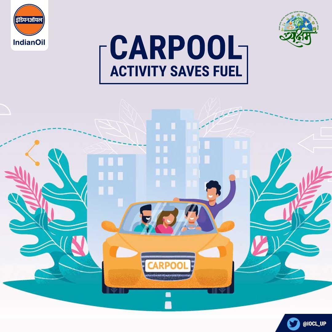 IOCL_UP's tweet photo. #Saksham2022 is about educating &amp; making every individual aware of the importance of conserving fuel and environmental protection. #Carpool is one such important factor in reducing pollution and traffic on road. Let's make the world a better place to live. @pcraindia @IndianOilcl https://t.co/BbjdUocJh3