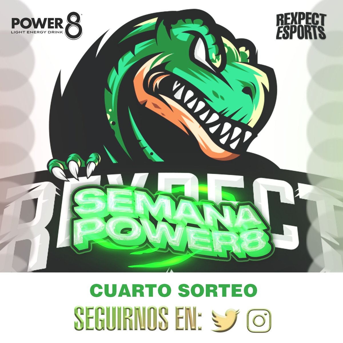 Rexpectesports's tweet photo. Seguimos con la SEMANA de SORTEOS @Power8Drinks 

Hoy lo anunciaremos por nuestras https://t.co/k7PKTmpdVH, para llevaros el pack tendréis que :

🤎 Seguir a @Power8Drinks 
💚 Seguir a @Rexpectesports 
🤎 Darle a ❤️
💚 Hacer RT

#compitecuidandote

#RoarWithUs🦖💚 #GoRex👊 https://t.co/6sMhwWB1v3