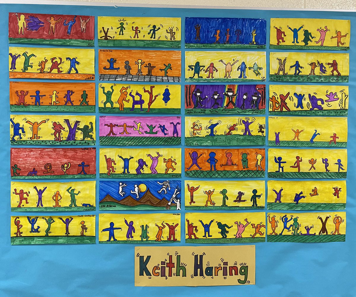 After a few weeks of practicing drawing the human form, our grade 5s took some inspiration from Keith Haring creating their own people in motion art <a href="/TVAelementary/">Tecumseh Vista Elem</a>