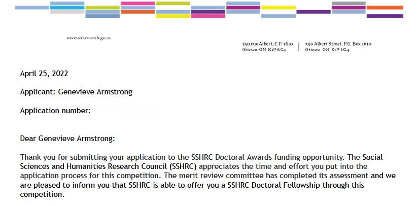 GenArmstrongRN's tweet image. I am honoured to be awarded the #SSHRC Doctoral Fellowship. This grant will support my PhD research which aims to influence health policies that promote #TB equity among migrants with a precarious immigration status in Canada. Tx @SSHRC_CRSH @UofT and all who have supported me!