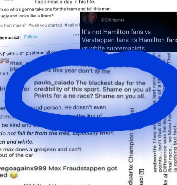 LostLuckLand's tweet photo. @MrNickKnowles @redbullracing @fia The delusions are incredible. This insta user is determined to call out hate on their fave. All seems good until you zoom in on it and realise what their definition of "abuse" that needs to be "named and shamed" is. Any negative opinion now warrants a feature as a "toxic fan" https://t.co/4d9LC3OYeG