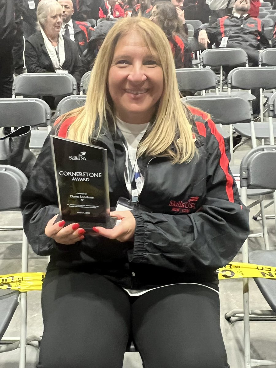 Congratulations to my friend, and long time colleague, Dawn Scicolone from the Islip Career Center.  She is the first <a href="/SkillsUSA/">SkillsUSA</a> New York Cornerstone Award winner. She was recognized for all the work she has done w/ the SkillsUSA members in the State.  Congratulations Dawn!