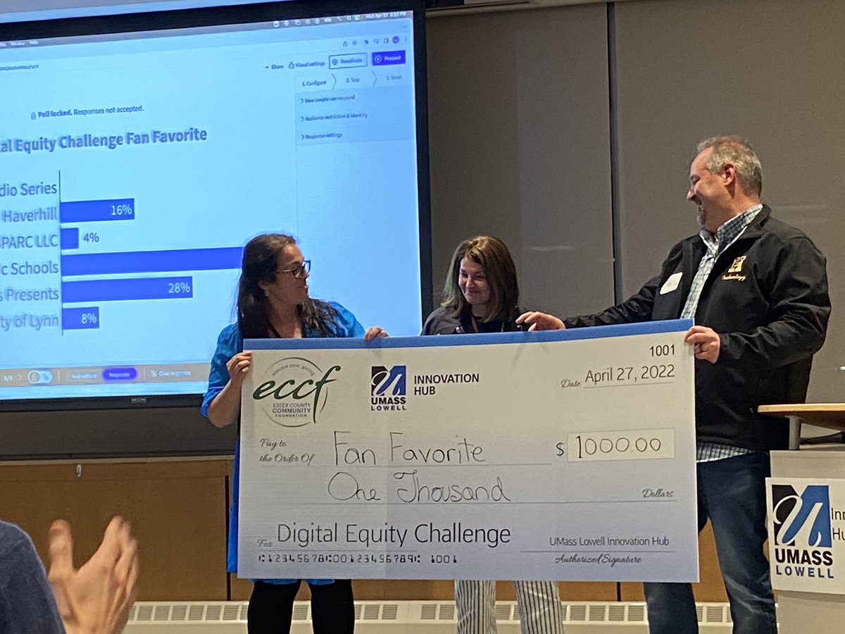 ItSquared's tweet photo. Congratulations to @havschools for winning the Fan Favorite award at the @ECCFGives , @ihub_uml , @Difference_UML , and @eforallhq Digital Equity Challenge #DigitalEquity https://t.co/smOi3Y4MDT