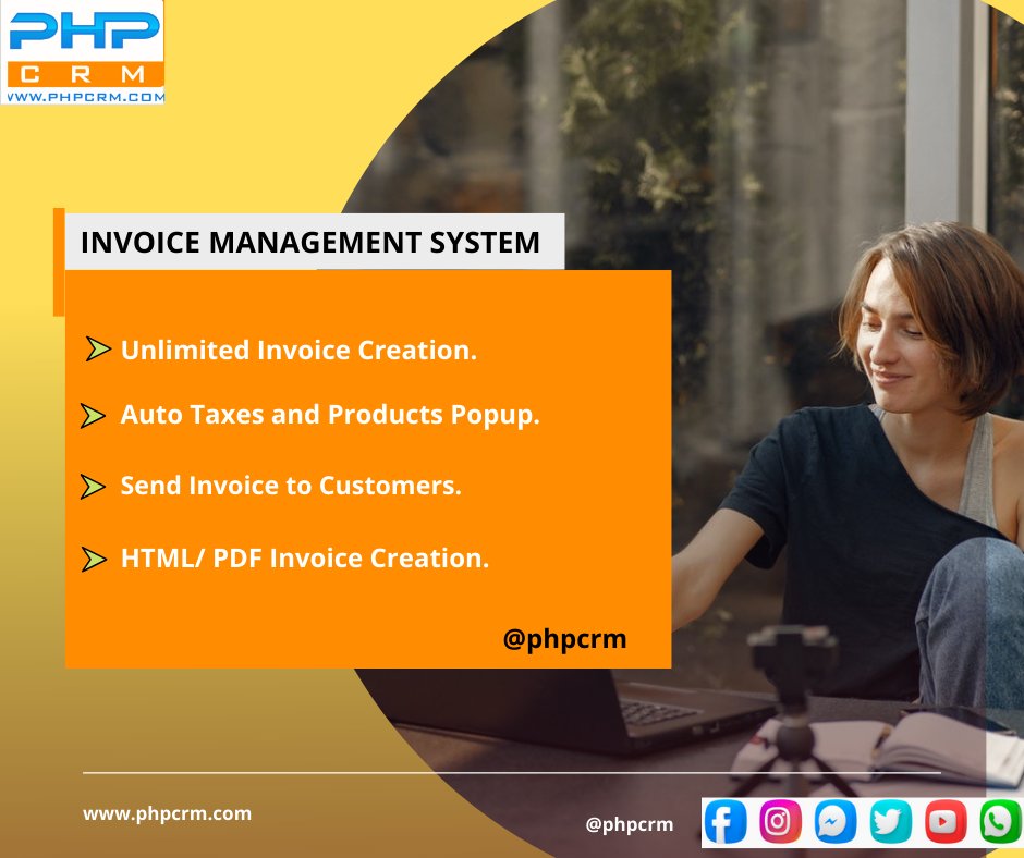 CrmPhp's tweet photo. Invoice Management System
https://t.co/LNnCZte3cT
Web: https://t.co/6dTQ9qE8M6
CRM Demo: https://t.co/QrXkwXt3QD
Download Free CRM Software: https://t.co/TRBw7Z2OGh
#downloadcrm #crmsoftware #freecrm #crmdemo #crm #crmsystem #lead #bestcrmsoftware #invoicingsoftware #Invoice https://t.co/Lt9cSIJqHH