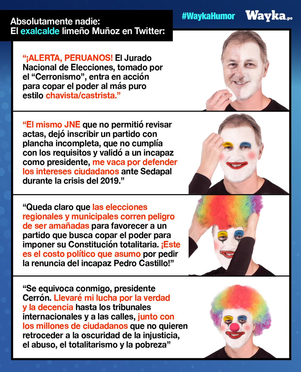 WaykaPeru's tweet photo. ¡ALERTA, PERUANOS! El ¿alcalde? de Lima tiene un mensaje a la Nación 😱😱😱

#WaykaHumor https://t.co/cGZ4OjavVo