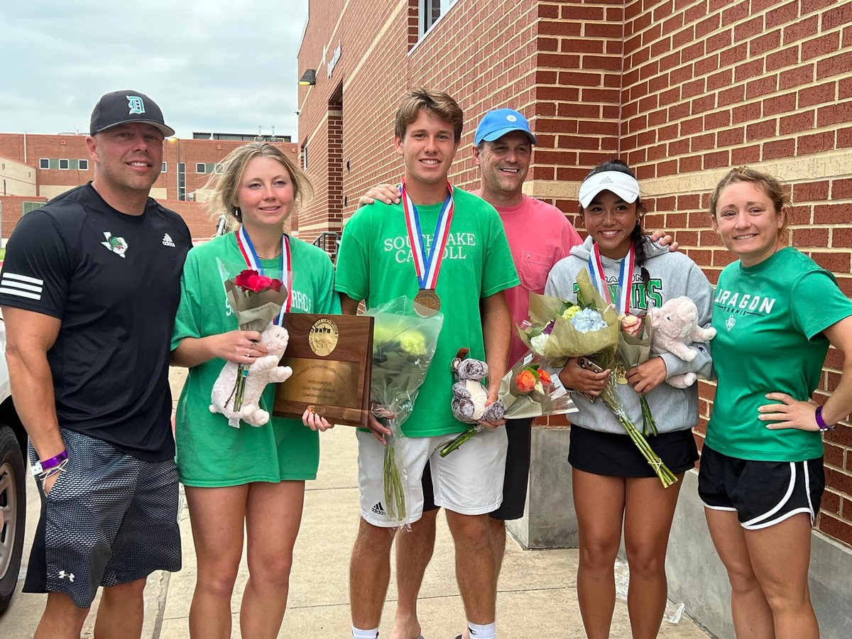 CABCSLC's tweet photo. 🔥 🏆CONGRATULATIONS 6A Girls Doubles State Champions Rosabella Andrade &amp; Brennan Becicka‼️

🔥 🥉CONGRATULATIONS 6A Boys Singles State Bronze Medalist Collin Scruggs‼️

💚Congratulations &amp; Thank you to ALL of our @SLCTennis coaches, players &amp; families! 

🐉We are #DragonProud https://t.co/K4le9qcoMy
