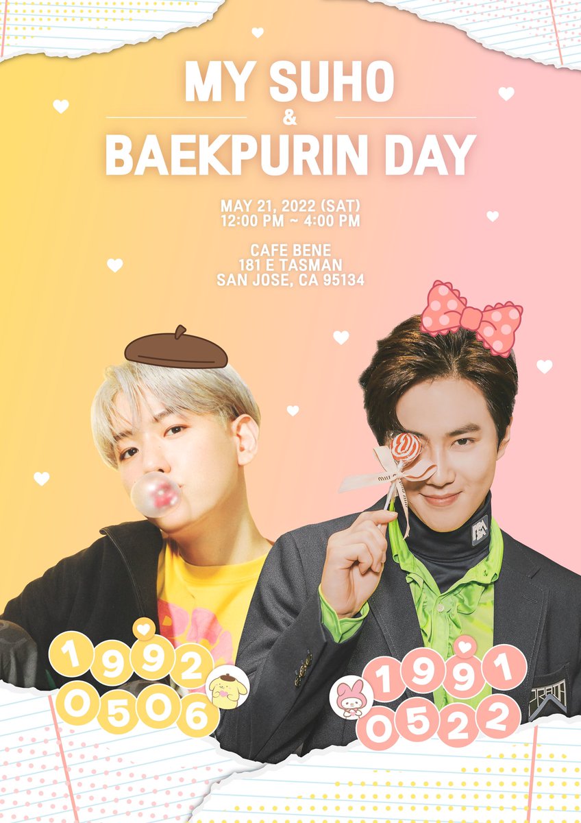 Happy 🐰 My Suho and Baekpurin Day! 🐶 
K-Cafe Chateau is hosting a cupsleeve event for Exo’s Baekhyun and Suho’s Birthday. More info will be revealed soon!

Looking forward to seeing new and familiar faces once again! ☺️

#exobaekhyun #exosuho #exocupsleeveevent