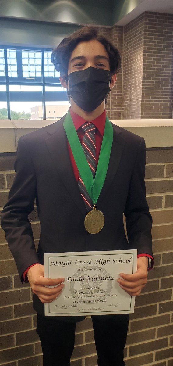 Jenn Valencia (@gabeandsniff) on Twitter photo So proud of Emilio! He just earned the Outstanding Citizenship award and named the top 10th grade male at Mayde Creek High School! <a href="/MaydeToSingMCHS/">Mayde Creek HS Choir</a> <a href="/MCHSRoboRams/">RoboRams</a> <a href="/maydecreekswim/">MCHS Swim Team</a> <a href="/MCHS_Rams/">RamNation</a> <a href="/RamStuCo/">MCHS StuCo</a> So proud of Emilio! He just earned the Outstanding Citizenship award and named the top 10th grade male at Mayde Creek High School! <a href="/MaydeToSingMCHS/">Mayde Creek HS Choir</a> <a href="/MCHSRoboRams/">RoboRams</a> <a href="/maydecreekswim/">MCHS Swim Team</a> <a href="/MCHS_Rams/">RamNation</a> <a href="/RamStuCo/">MCHS StuCo</a>