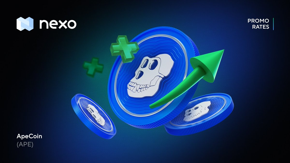 earnapecoin's tweet photo. Earn ~12% interest on Apecoin with Nexo! ALSO free $25 worth of Ape Coin after depositing $100+! 🚀
 $APE Learn More -> https://t.co/rLxexnAfhI <- https://t.co/exhilR0YMA