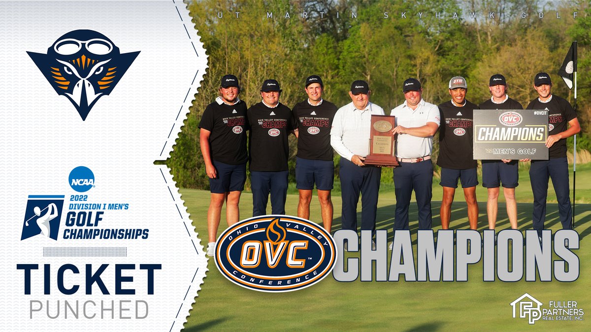 GOLF: With the third <a href="/OVCSports/">Ohio Valley Conference</a> Championship in program history, <a href="/SkyhawkGolf/">Skyhawk Golf</a> punches BACK-TO-BACK tickets into the NCAA Tournament field with the league's automatic berth.

The Skyhawks will find out their regional site on Wednesday, May 4th!

#beUTMproud | #OVCit