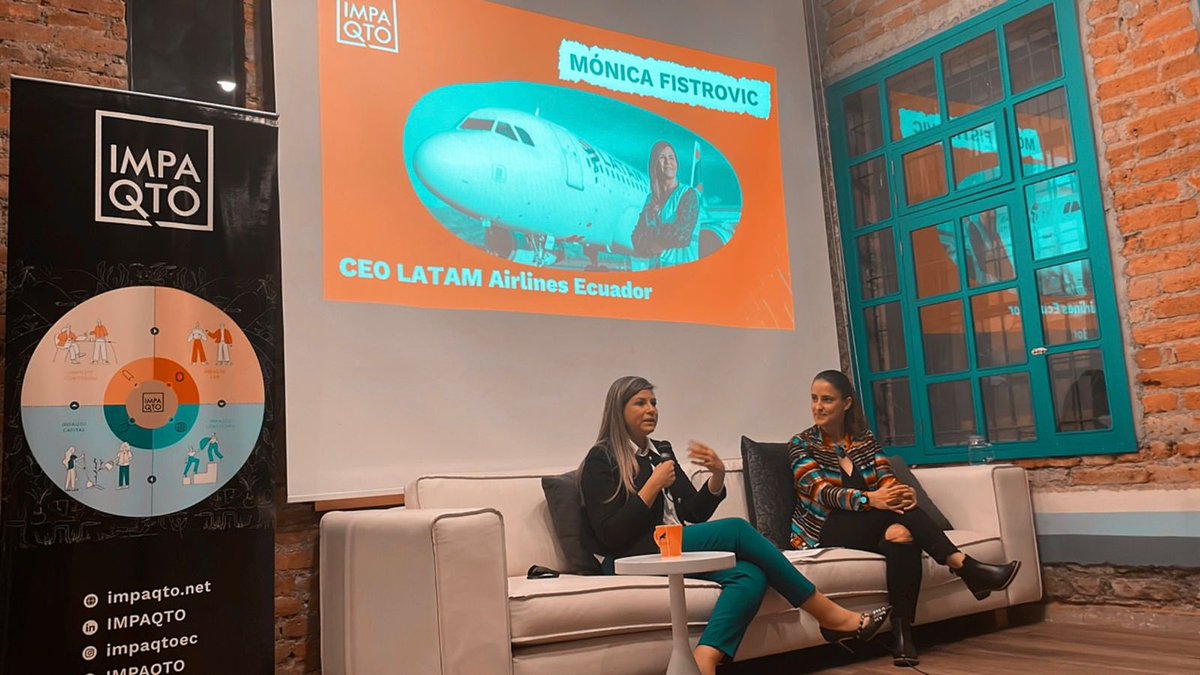 ivannazau's tweet photo. Me encantó entrevistar a Mónica Fistrovic, CEO de @LATAMAirlines en Ecuador en #CharlasConCEOs de @IMPAQTOec ¡más espacios así por favor! ♥️🙌 https://t.co/myd1U3uc1J