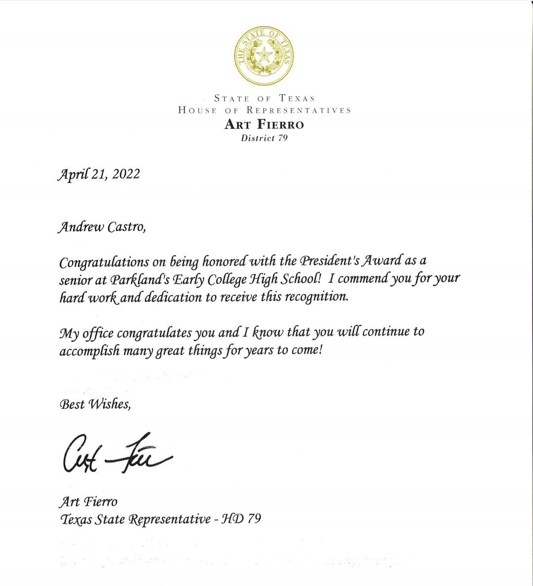 Drewww_22's tweet photo. Wow! This is amazing! A letter of recognition from the Texas House of Representatives for my Presidents Award! I’m truly humble and thankful for this letter!🙏🏼🖤💛 @phsmats @MatadorStuCo @JSalgado_PHS @TexasHouse https://t.co/bhP6YC7qWf