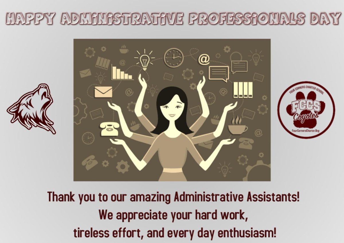 We wanted to take a moment to recognize our AMAZING #AdministrativeAssistants today! Ashley, Genielee, Nurse Jackie, Mercedes, Zyylkia,Mercedes & Kimberly.
We are very grateful for all you do for the school.      @Jodi_Evans1 @DeniseT4Corners @CSUSAJonHage @Sherry_Ann_