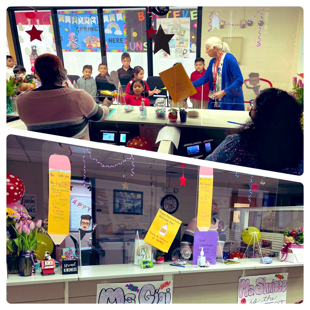 rbpsEAGLES's tweet photo. We celebrated our 2 Superstars today & showered them with posters, cards, flowers, music & more!! Happy Administrative Assistants Day!! ❤️🌷🎁🎈🎉 Thank you Ms. Gigi & Ms. Shniece for all you do! #lucky2haveyou @GgRbb @Ms_ShniecePerry @RedBankSup @DreamBigRB #AdminProfDay https://t.co/MhLoREYZAV