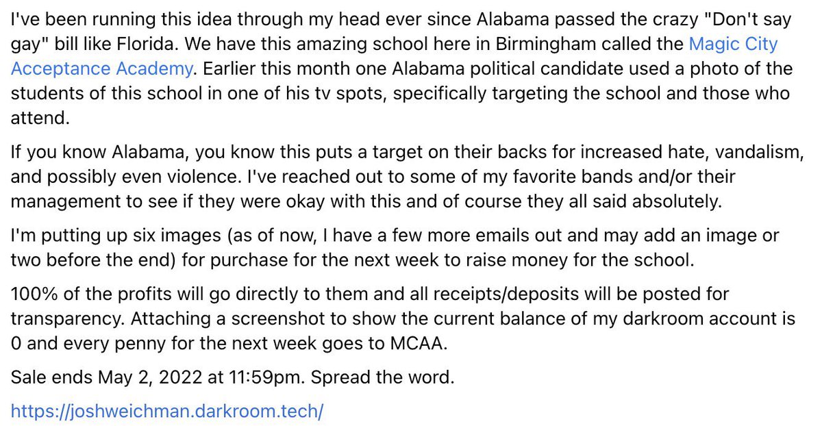 joshweichman's tweet image. One of my favorite @drivebytruckers photos I’ve taken. I never sell prints of anything unless it’s for a good cause. Every penny of these goes to Magic City Acceptance Center. Grab one: joshweichman.darkroom.tech