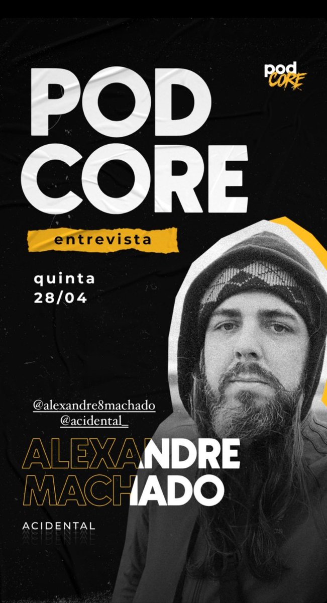 AlexandreM_Acid's tweet photo. Nesta quinta!!! 🙏🎙️

@podcorepodcast  @ACIDENTAL_ #podcast #acidental https://t.co/sF9NVovRTO