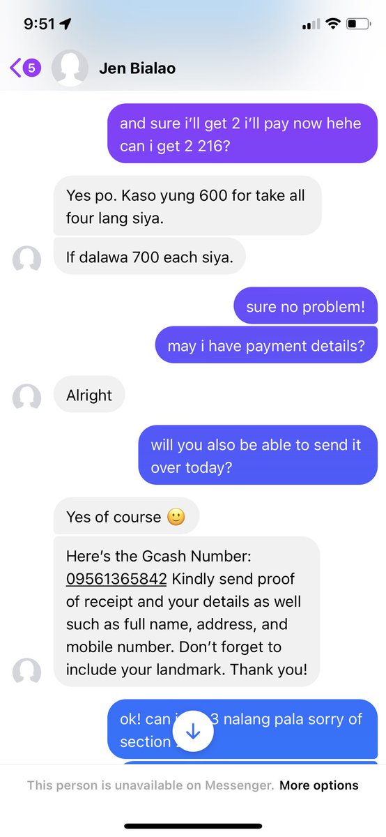 AnimOBFcutie's tweet image. [SCAMMER ALERT] I just got scammed over 2k by this account “Jen Bialao”. She said she had UAAP Tickets so I bought it and she kept stalling when I asked for the tracking link. She ended up blocking me as well. I will definitely take legal actions. 

See screenshots. Part 1