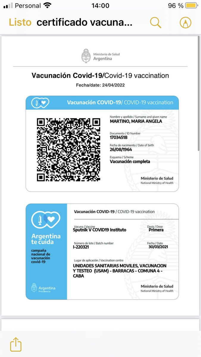 marisam1m's tweet photo. Estoy por viajar y no aparece la 4ta dosis ( x@viaje ) en Mi Argentina.  Quien es el responsable de la carga ? En Nacion dicen que son ustedes.  Y ustedes dicen que es el Ministerio de Salud.   En breve viajo y necesito que aparezca la 4ta dosis. https://t.co/jyDCTE0uRm