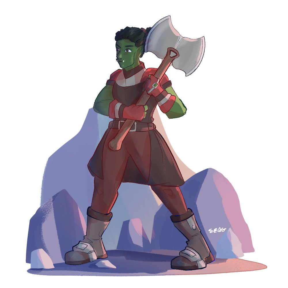 Ezra_EAG's tweet photo. Some more dnd art! This time a Half orc fighter. #dndart #illustration #characterdesign https://t.co/ve48Wdsh9B