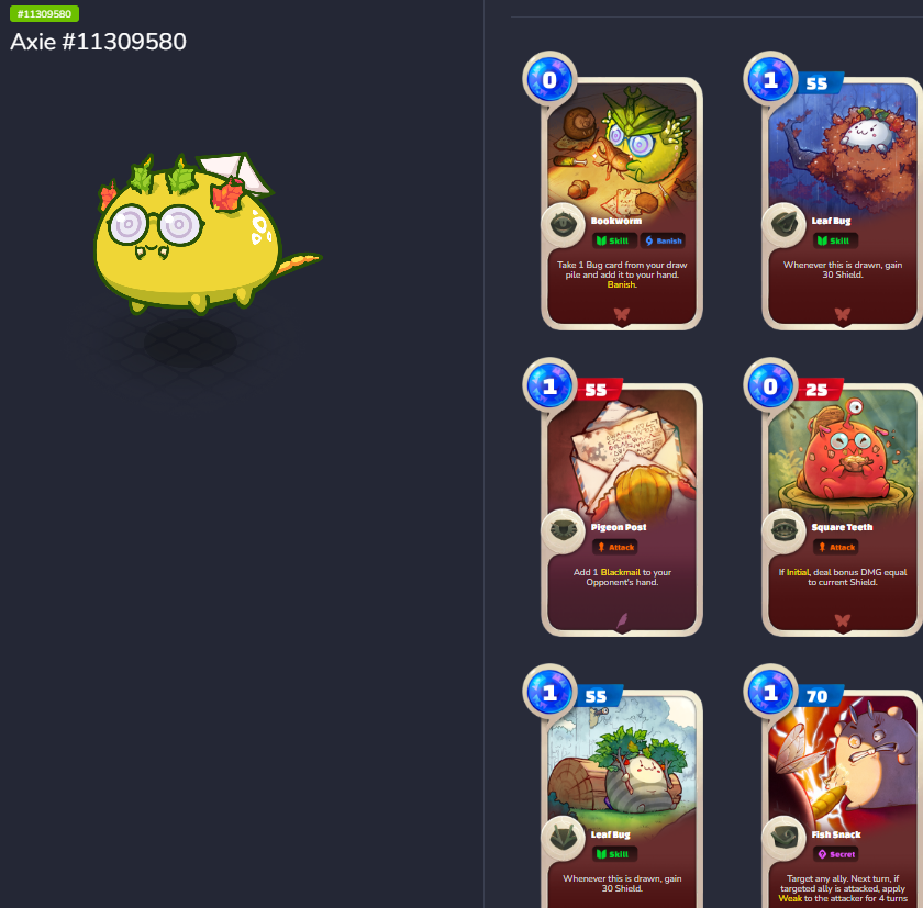 Darkroamer1's tweet photo. Oh yea I forgot to also show off this axie yesterday.

Getting hella close to finalizing the Bug build as well👌 https://t.co/jQseJFxYI3
