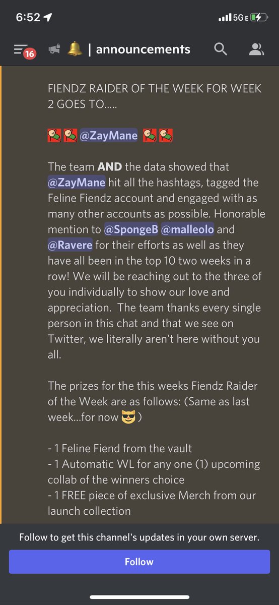ZayC239's tweet photo. Blessed I’m apart of the #FIENDZFAM shoutout @FelineFiendz for crowning me fiendz raider of the week😼💜 . Lookin forward to adding another #ForeverFiendz to the collection and rocking this fire merch ! Better get you a fiend or two before the snapshot👀 &amp; v2 roadmap ‼️ https://t.co/sirH34APUX