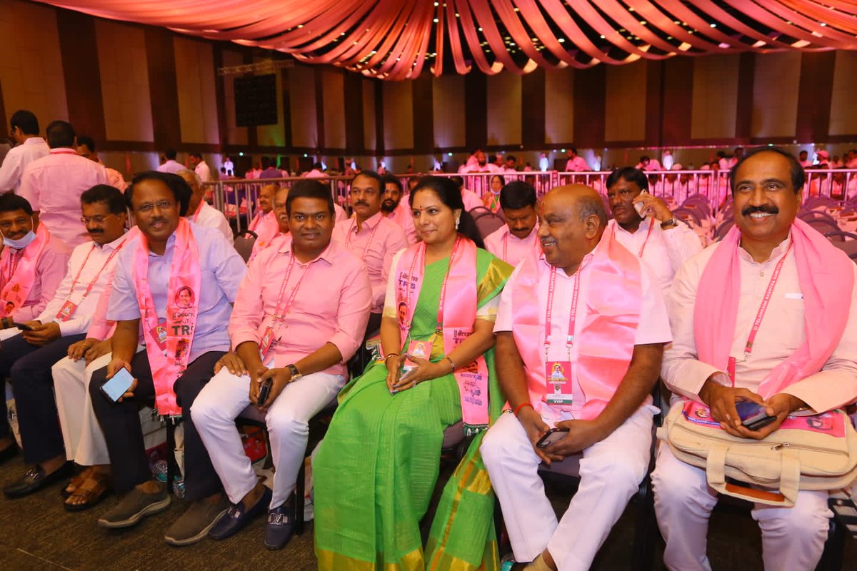 OfficeOfKavitha's tweet photo. A few glimpses of MLC Smt @RaoKavitha from #TRSPlenary yesterday https://t.co/6UDVtu7Lcj