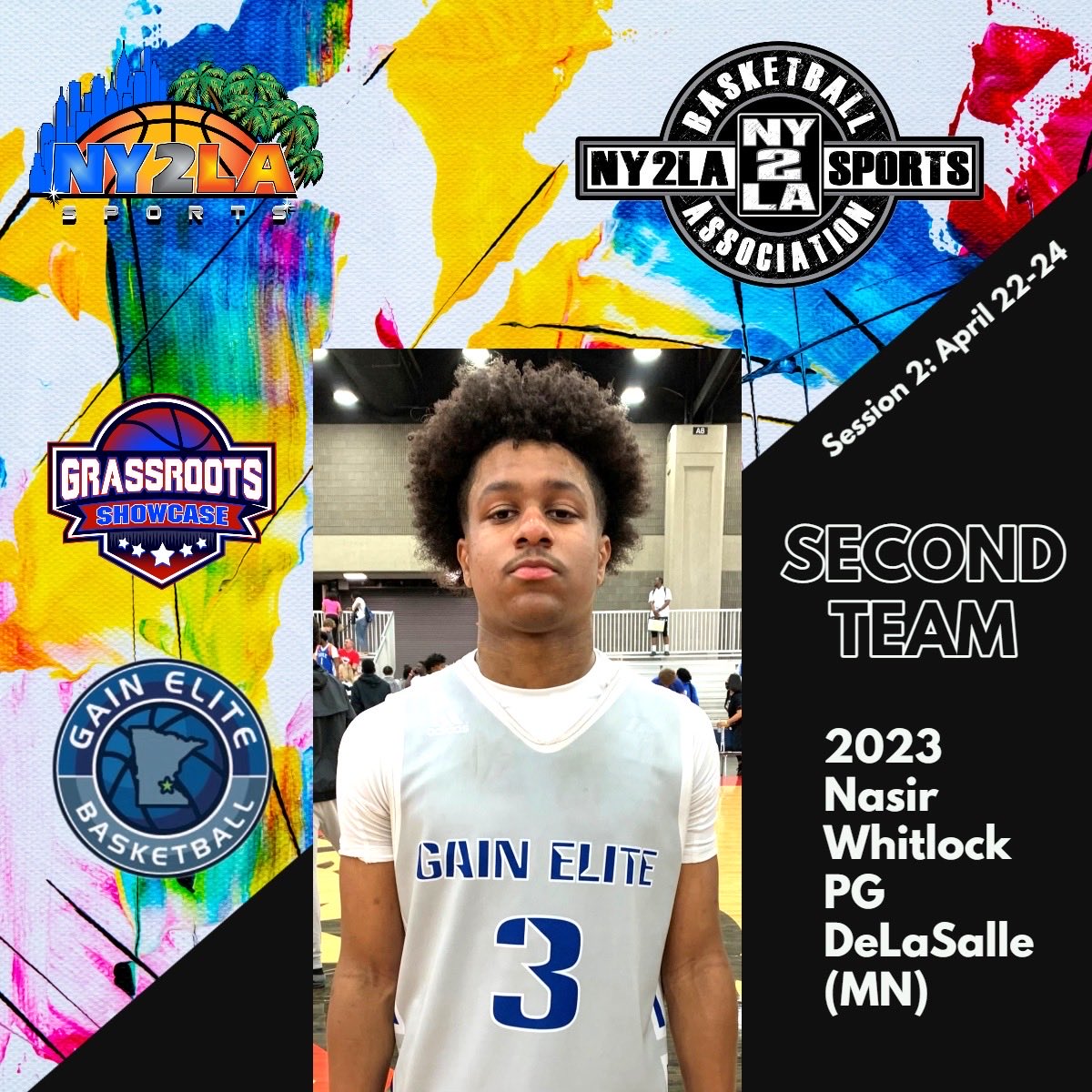 NY2LA SPORTS (@ny2lasports) on Twitter photo 2022 NY2LA Basketball Association <a href="/ny2labasketball/">NY2LA Basketball</a>
🏀 Session 2
🏀 Grassroots Showcase
🏀 Second Team
Nasir Whitlock
Class: 2023
Position: PG
Height: 6-2
Travel: <a href="/gainelitemn/">Gain Elite Minnesota</a>
HS: DeLaSalle (MN) 2022 NY2LA Basketball Association <a href="/ny2labasketball/">NY2LA Basketball</a>
🏀 Session 2
🏀 Grassroots Showcase
🏀 Second Team
Nasir Whitlock
Class: 2023
Position: PG
Height: 6-2
Travel: <a href="/gainelitemn/">Gain Elite Minnesota</a>
HS: DeLaSalle (MN)
