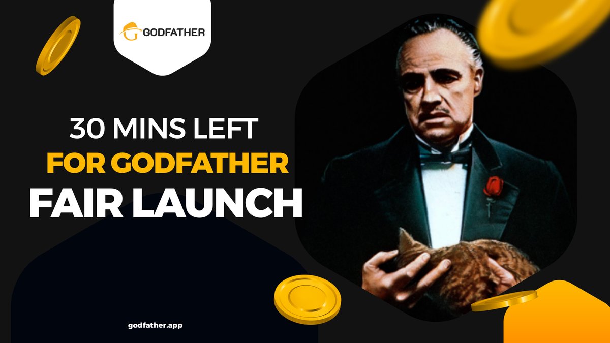 🪙30 MINS LEFT BEFORE FAIR LAUNCH ON PINKSALE!✅

🎀Join now: pinksale.finance/#/launchpad/0x… 

#Godfather #PINKSALE #FAIRLAUNCH