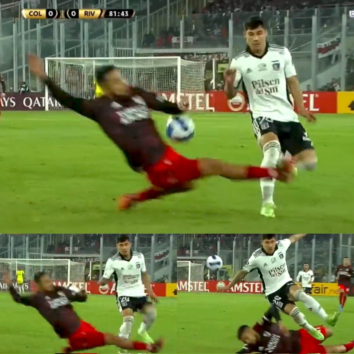 Era tremenda falta de Paulo díaz a Oroz, hasta para roja, y si no es falta, era mano. Totalmente viciado el gol de River a Colo Colo. Que injusto que en Copa Libertadores no haya Var en fase de grupos. Repito; no merecimos perder y no fueron mejores que nosotros. #VamosColoColo