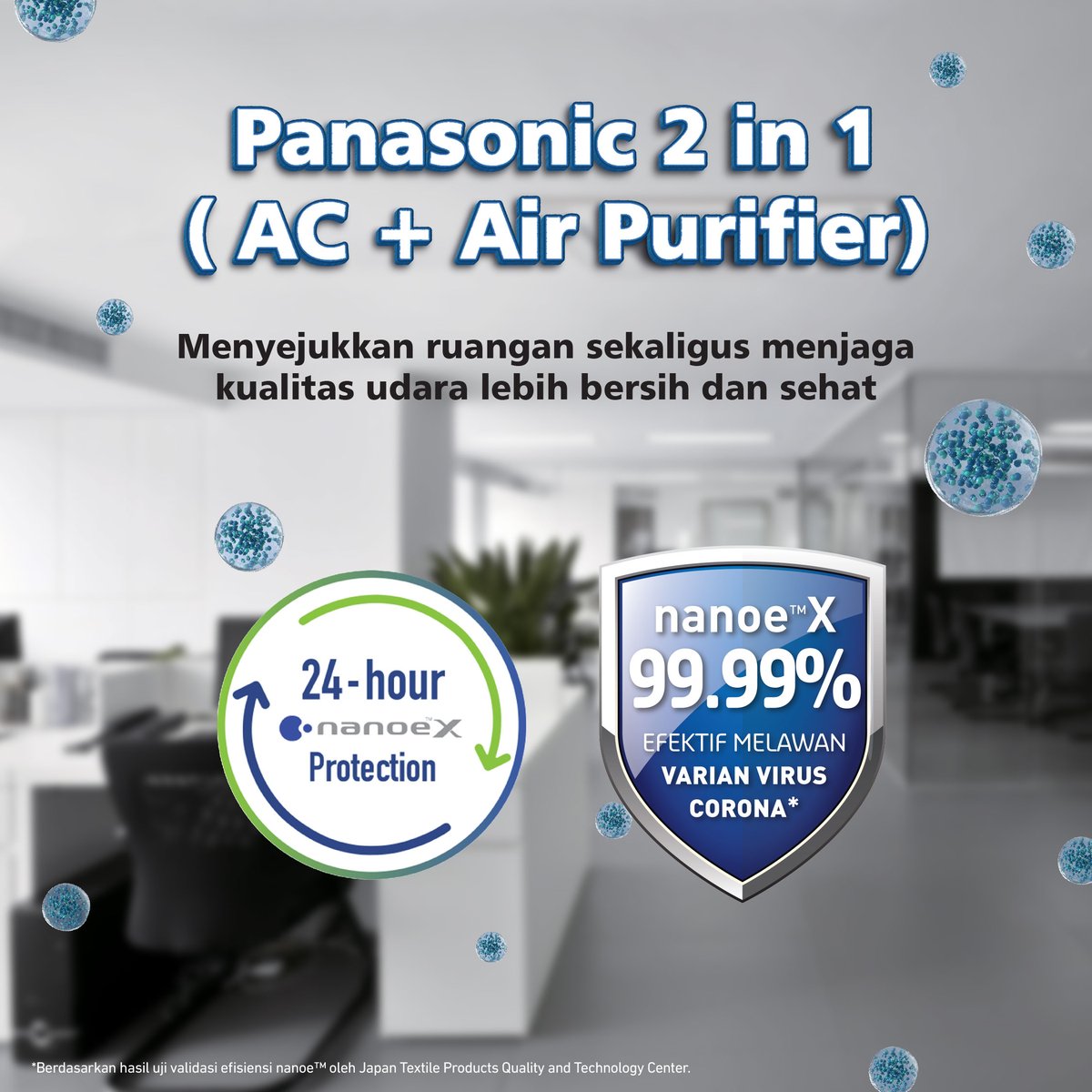 IDPanasonic's tweet photo. Mau cari AC yang tidak hanya mampu mendinginkan ruangan, tetapi juga mampu menjernihkan udara?
AC Panasonic Berteknologi nanoe™X solusinya
#KiniHidupJadiAman #CommercialACPanasonic #IDPanasonic #NyataInovasiKualitas #QualityAirForLife #LiveYourBest #ACPackagePanasonic https://t.co/IWnAL5Hs2L