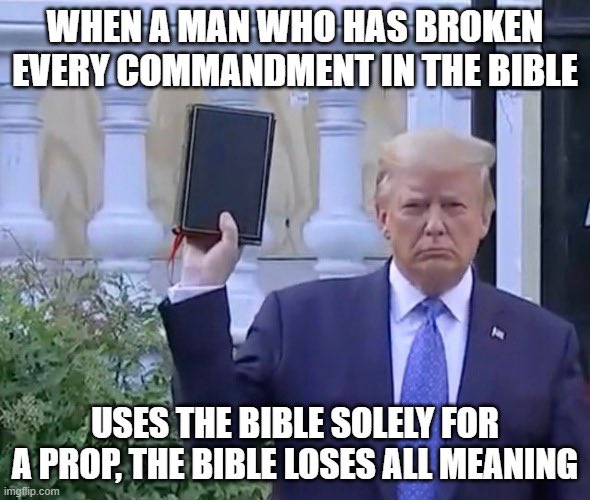 ron_hites's tweet photo. @JesseCoffey15 @RepMTG Have you ever read the Bible on what Jesus actually taught?!
Oh I forgot, you no longer follow the teachings of the Jesus of the Bible!
You have a new Messiah by the name of Donald J Trump that you follow now!
#CultOfTrump #MessiahTrump #StupidPeople #Morons #MAGA #QAnon https://t.co/Y6GNvDtlkM